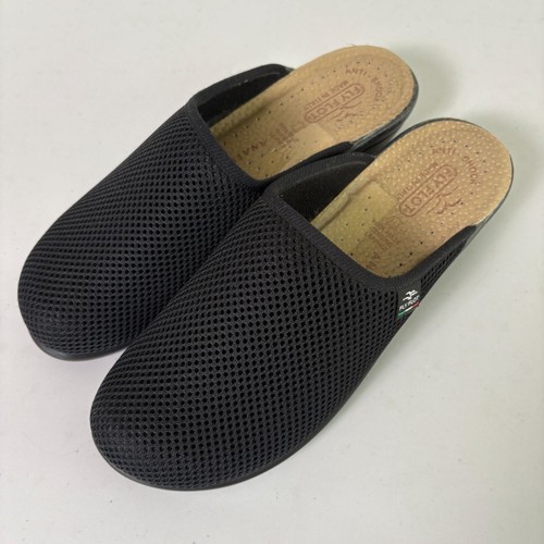 Fly Flot Mesh Slip On Clogs Womens Size 40 US 8 Black Wedge Comfort Shoes Italy - Picture 2 of 10