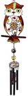 Whimsical Gemstone Hoot Owl Resonant Relaxing Copper Wind Chime Garden Patio