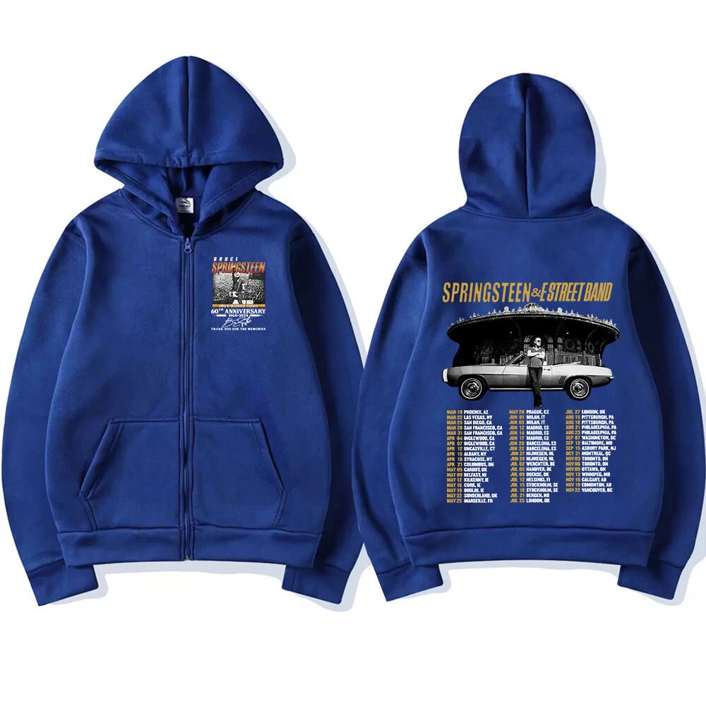 Bruce Springsteen and E Street Rock Band 2024 Tour Zipper Zip-up Hoodie
