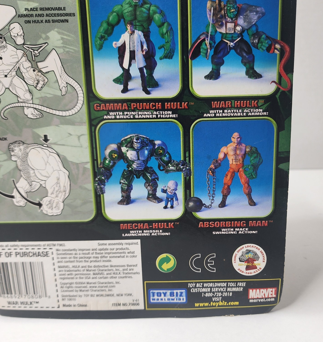 Figurine Hulk à Lancer Toy Biz, 2003, 17 Cm, Neuve Sous Emballage
