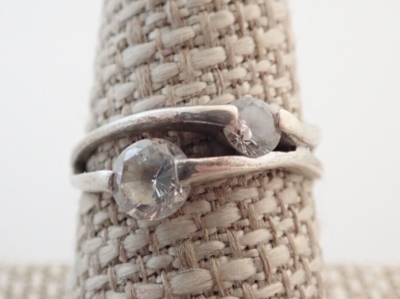 Vintage NF Designer Signed Sterling Silver CZ Band Ring Sz 8.5 | eBay