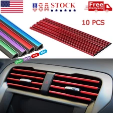 Car Interior Air Conditioner Outlet Decoration Stripes Cover Accessories 10 PCS