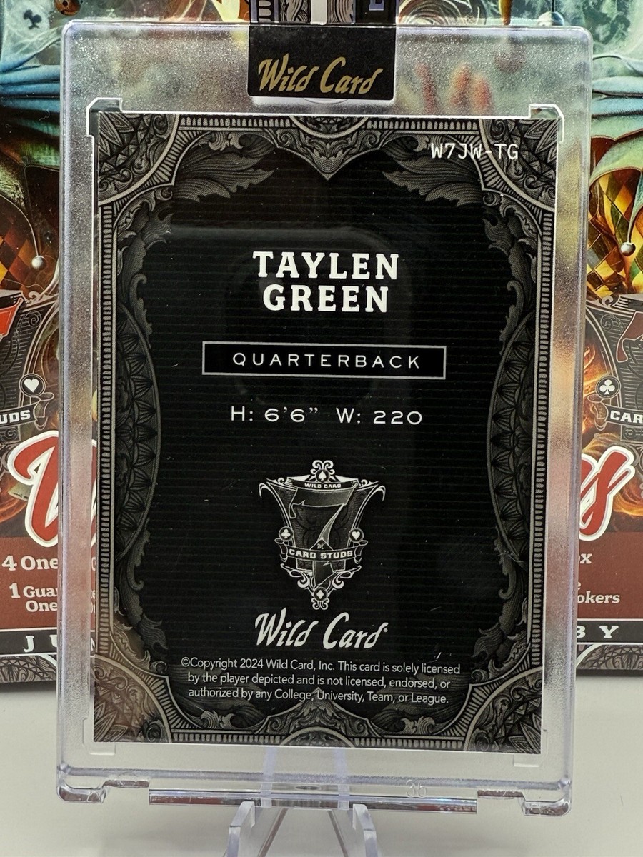 Taylen Green 2024 Wild Card 7 Card Studs Jokers Wild 1/1 RC | eBay