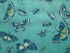 Butterfly Monarch Blue White Butterflies Star Dust Light Blue Cotton Fabric FQ