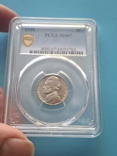 1938 Jefferson Nickel Coin 5c PCGS MS67 Nice Colors