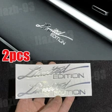 2pcs Chrome Limited Edition Logo Emblem Badge Car Body Sticker Decal Accessories
