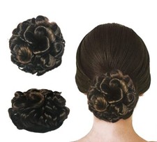Women's Round Hair Black Juda Bun With Artificial Synthetic Hair Extension