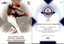 KERRY HERNDON-BROWN 2021 LEAF PERFECT GAME NATIONAL SHOWCASE ROOKIE CARD #228