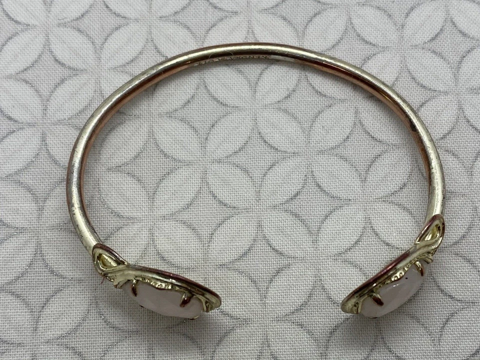 Браслет-манжета Kendra Scott Andy золотистый светло-розовый розовый кварц ХОРОШО Б/У - Изображение 2 из 4