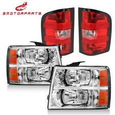 Headlights Red Tail Light Set For 2007-2013 Chevy Silverado 1500 2500hd 3500hd