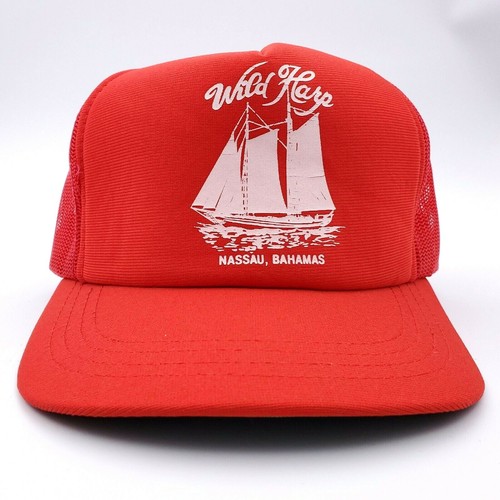 Vintage Nassau Bahamas Red Hat Trucker 