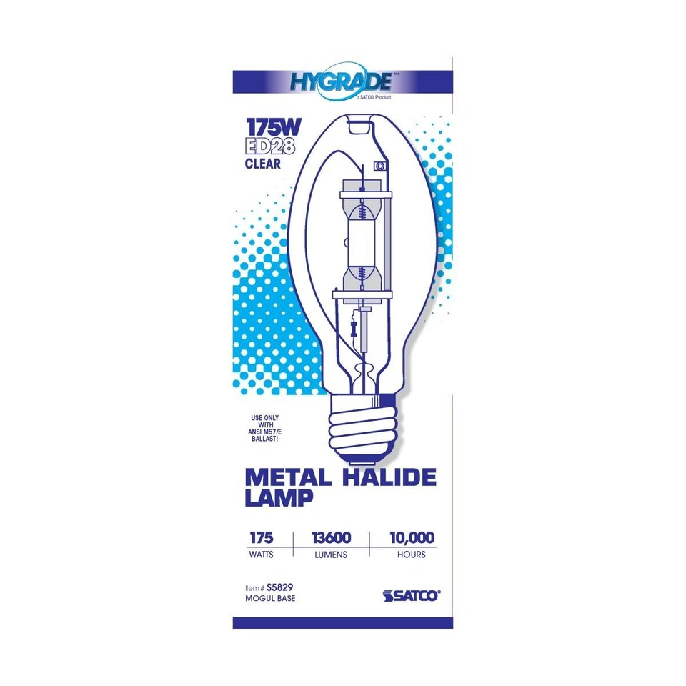 SATCO S5829 - 175 Watt Metal Halide HID Bulb - ED28- 65CRI - 4200K (2 Pack) - Image 4 of 4