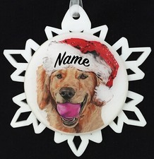 Santa Golden Retriever Dog Breed Personalized Christmas Ornament