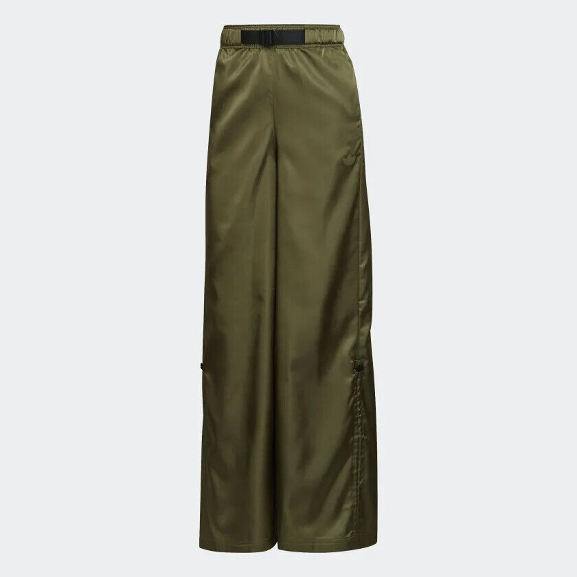 adidas Wide Leg Satin Cargo Pants HF2099 Focus Olive New adidas Wide Leg Satin Cargo Pants HF2099 Focus Olive New