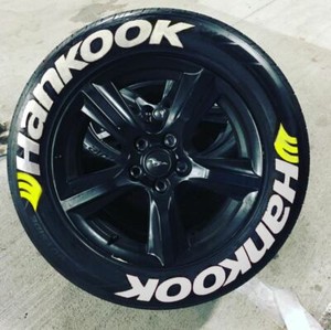 HANKOOK Tire Lettering Permanent Stickers 1.38'' Yellow 9 Kit HANKOOK Tire Lettering Permanent Stickers 1.38'' Yellow 9 Kit