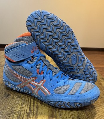 Asics Aggressor 2 Dusty Blue/Silver/Cherry Orange Rare Wrestling