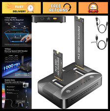Dual-Bay M.2 SSD Cloner Docking Station - Tool-Free NVMe SATA Duplicator, 10Gbps
