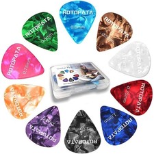 ROTOPATA Guitar Pick Holder With 30 Celluloid Picks 5 0.5,0.58,0.75,0.84,1
