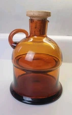 Midcentury Modern Colony Italy Stacked Amber Glass Sugar & Creamer Set