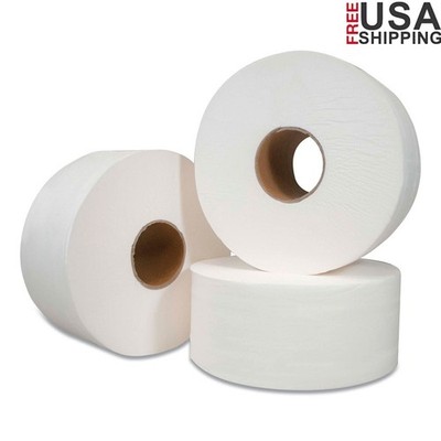 Premium Mini Jumbo Bath Tissue 2-Ply Septic Safe Long Lasting 750ft 12 Rolls New