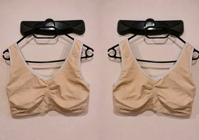 2x Komfort-Bustier / Komfort-BH in Beige Fast Ungetragen