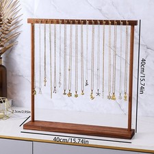 Jewelry Display Stand Solid Wood Necklace Earring Bracelet Organizer Rack