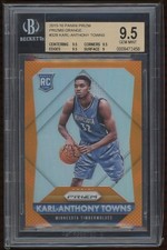 2015-16 Karl Anthony Towns Panini Prizm Orange Rookie BGS 9.5 #328 LOOSE LABEL