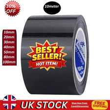 Black Heavy Duty Duct Cloth Tape Waterproof Tear-Proof Strong Adhesive for Home