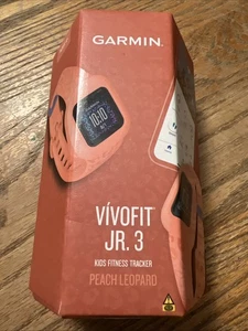 Garmin Vivofit Jr 3 Enfants Fitness Tracker Watch Bluetooth Peach Leopard Brand Nouveau