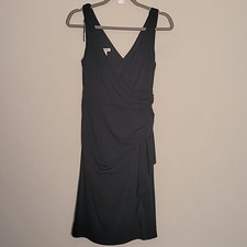 Boston Proper Black Ruched Mini Dress Sz 8 Party Evening Feminine Event