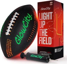 Glow in the Dark Football - Size 3/6 Light up Ball Gifts for Kids, Teens & Adult