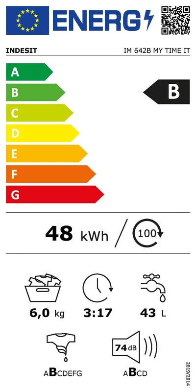 Lavatrice 6 Kg INDESIT con Oblò 1200 Giri Motore Inverter Slim Stretta 43 cm B, fotografia 10 di 11