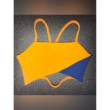 Tiger Friday Dance Bra Top Orange and Blue Size Child Large