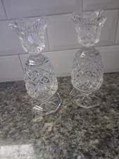 Set of 2 Waterford Crystal Pineapple Candlest...