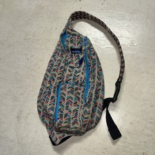 KAVU Backpack Rope Shoulder Sling Bag Multicolor Geometric Turquoise Limited Ed