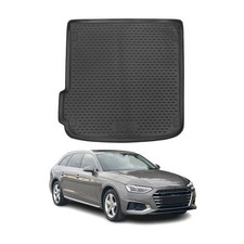 Kofferraummatte Kofferraumwanne für Audi A4 B9 Avant 2016-2025 Gummi TPE Schwarz