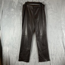 VTG Real Clothes Geniune Leather Pants Womens Brown 10 Straight Leg Buttery Soft