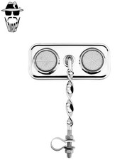 1x ORIGINAL LOWRIDER Rectangle Bike Mirror Single Flat Twisted White Reflectors.