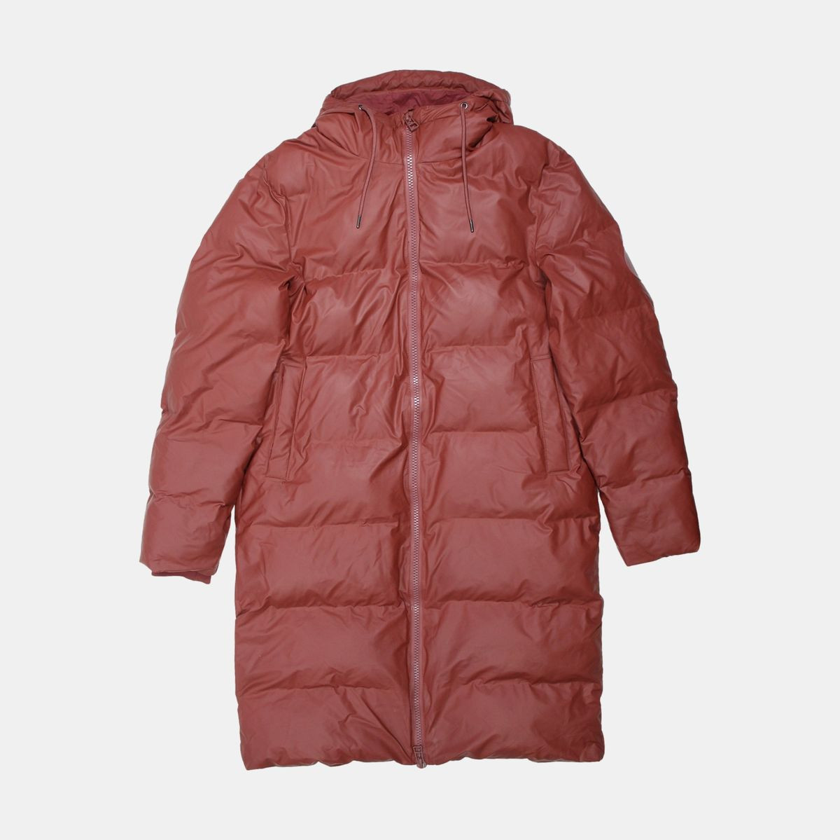 Rains Puffer Coat / Size XS / Long / Mens / Orange / Polyurethane