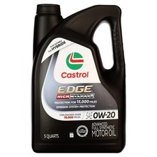 Castrol Edge High Mileage 0W-20 Full Synthetic Motor Oil, 5 Quarts, Case of 3 21.98 per gallon