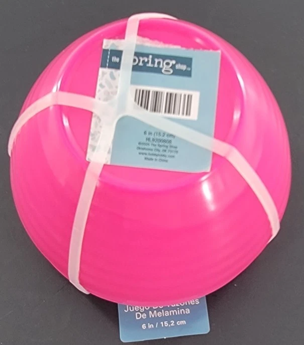 Gibson Home Set Of 4 Bright Pink Melamine Bowls  6” NEW - Image 4 of 4
