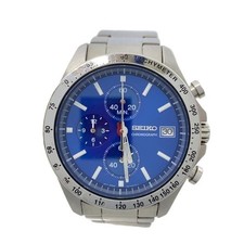 SEIKO quartz wristwatch analog BLU SLV SS 8T67-00C0