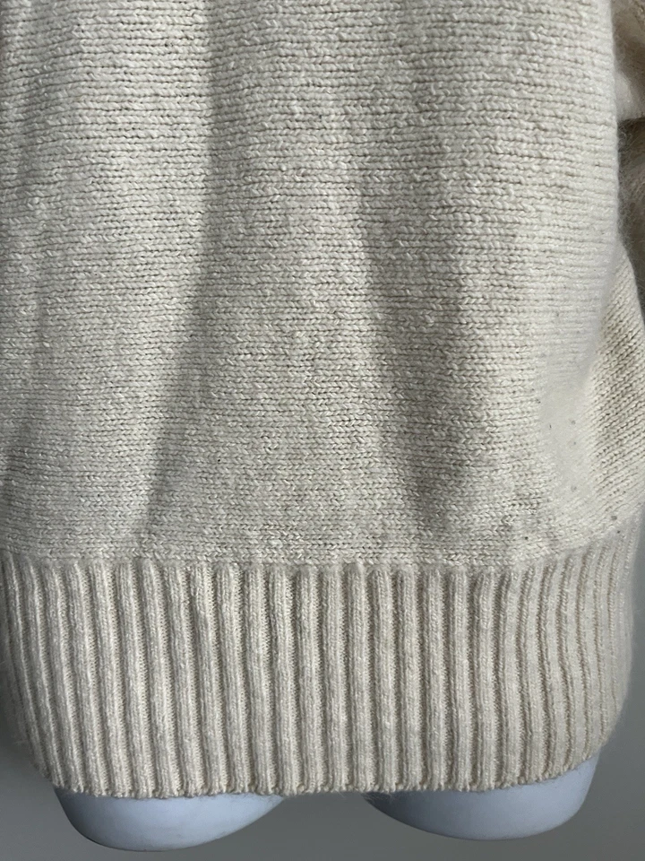 De Colección Cedros Para Mujer Beige/Perla Lana Seda Acogedor Adornado Dolman Suéter L Foto 4 de 4