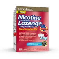 GoodSense Nicotine Polacrilex Lozenge, 2 mg (nicotine), Stop Smoking Aid, Cherry