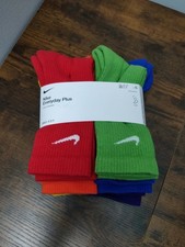 Nike Everyday Plus Cushioned Crew Socks 6-PACK Multi-Color SX6897-903 Size:Med 