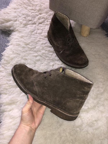 Men Clarks Boots Brown Suede 39
