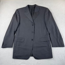 Canali Pinstripe Blazer Suit Jacket Men 42R Grey Wool Italian Luxury Sport Coat