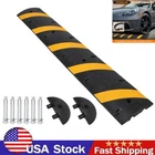 84x11.8x2 Inch Rubber Speed Bump 2 Channel 25000 lbs Load Speed Hump 2 End Caps