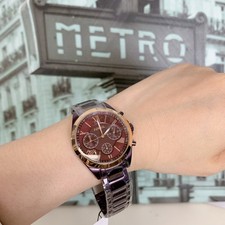 FOSSIL BQ3281 MODERN COURIER MIDSIZE CHRONOGRAPH WINE STAINLESS STEEL WATCH