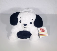 NEW American Greetings White & Black Puppy Dog Soft Plush Zipper Bag Pouch 6"NWT